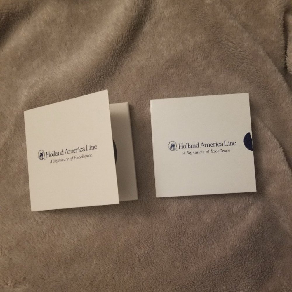 HOLLAND AMERICA CRUISE LINE CERAMIC TILE CORK COASTER WITH 1 COA & BOX
